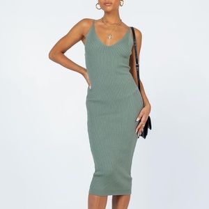 Princess Polly Oxford Midi Green Dress